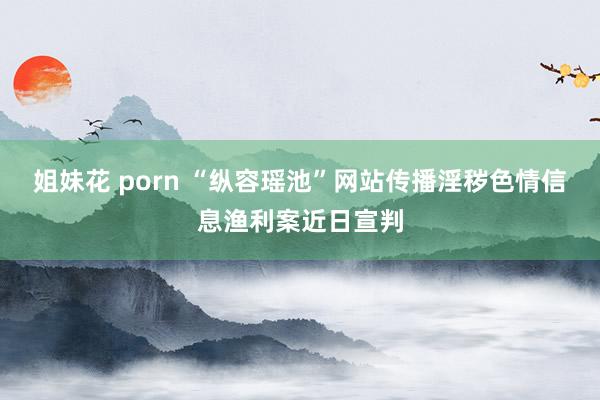 姐妹花 porn “纵容瑶池”网站传播淫秽色情信息渔利案近日宣判